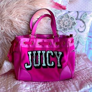 Vintage Juicy Couture rhinestone hot PINK mini daydreamer RARE handbag purse Y2K